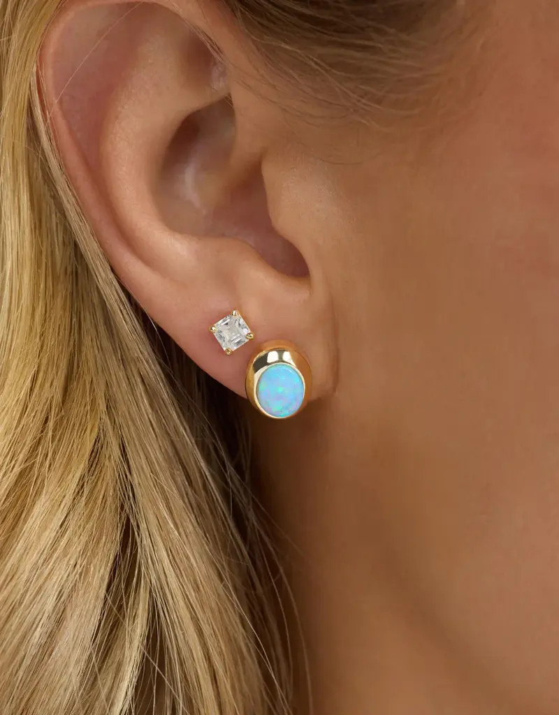 J.HOFFMAN'S Blue Opal She's A Boss Studs  8mm