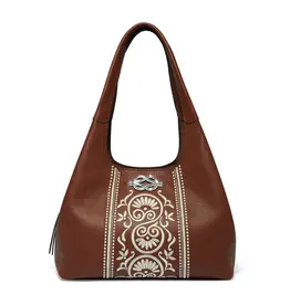 Selene Embroidered Shoulderbag in Bourbon