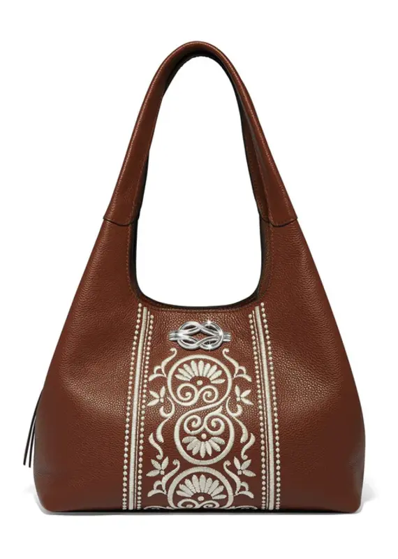 Selene Embroidered Shoulderbag in Bourbon