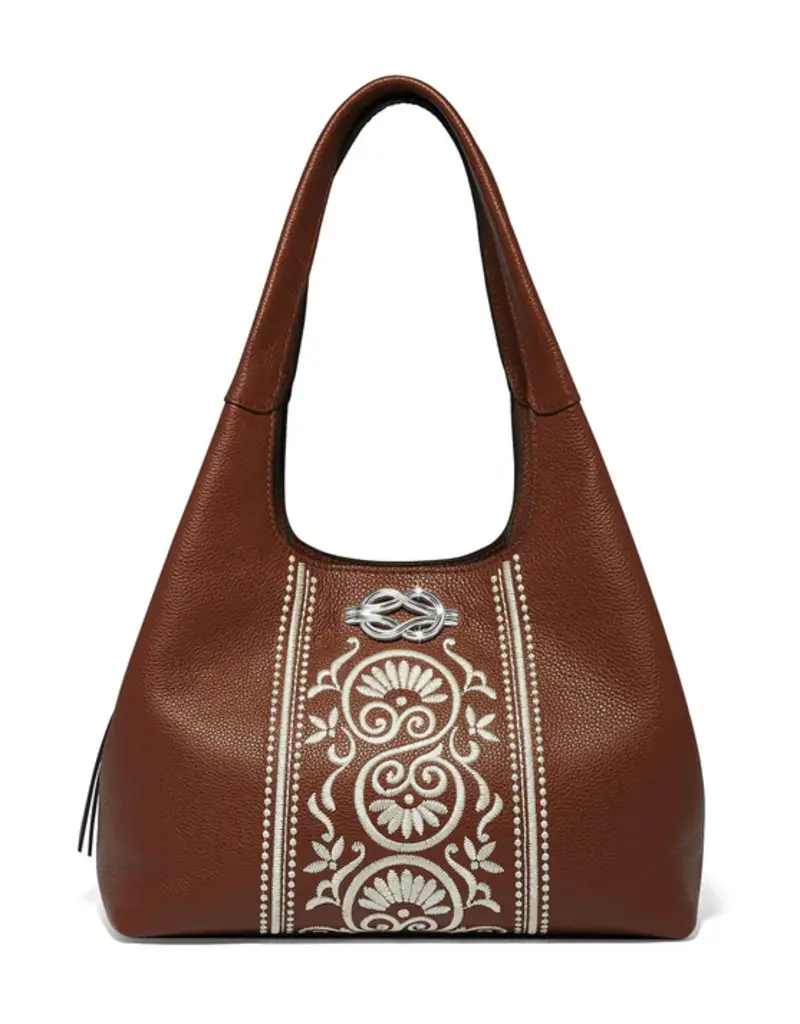 Selene Embroidered Shoulderbag in Bourbon