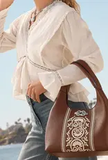 Selene Embroidered Shoulderbag in Bourbon