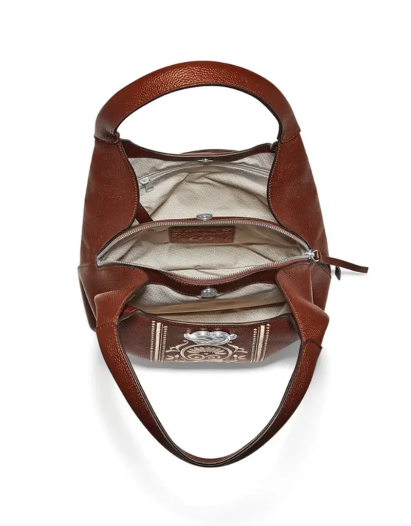 Selene Embroidered Shoulderbag in Bourbon