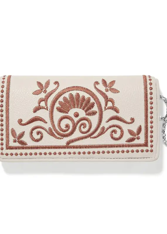 Rockmore Embroidered Wallet in white
