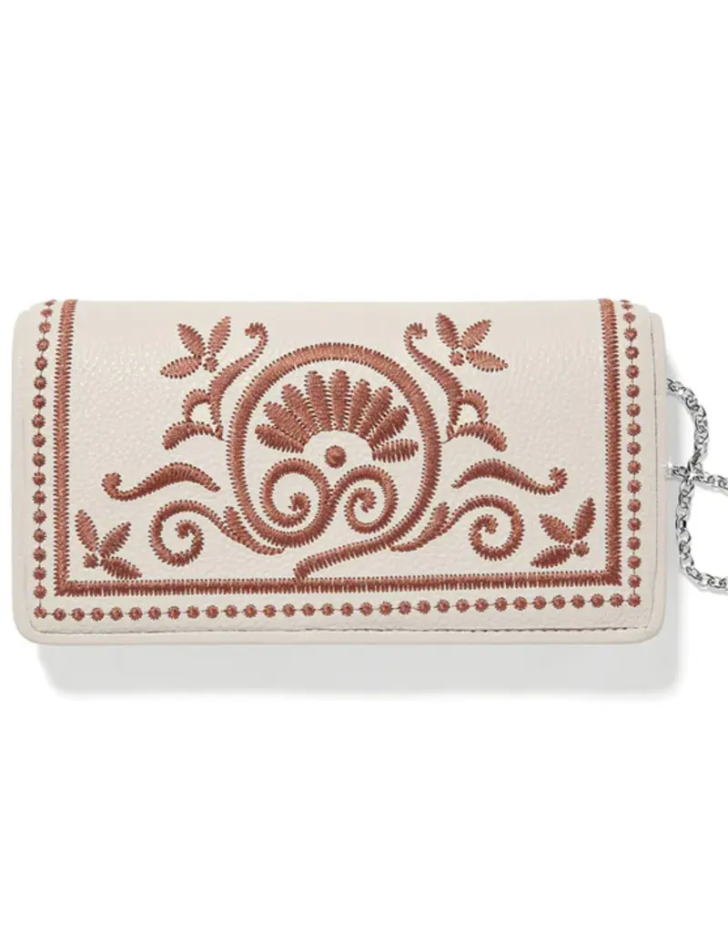 Rockmore Embroidered Wallet in white