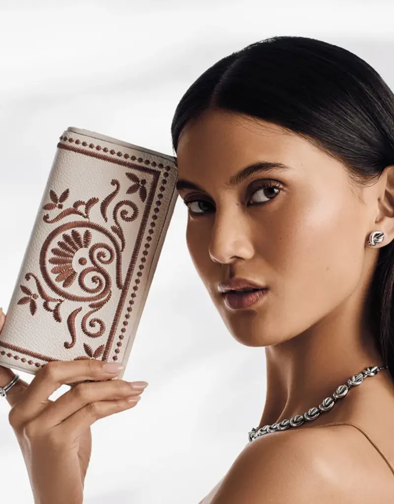 Rockmore Embroidered Wallet in white