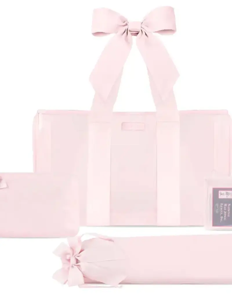 J.HOFFMAN'S Mahjong Jelly Tote Set in Ballet Pink Bow