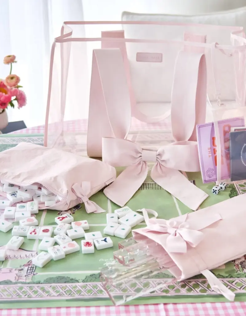 J.HOFFMAN'S Mahjong Jelly Tote Set in Ballet Pink Bow