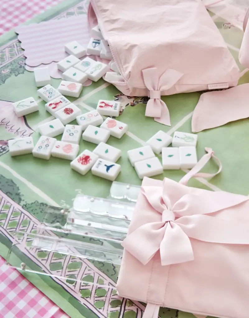 J.HOFFMAN'S Mahjong Jelly Tote Set in Ballet Pink Bow