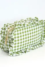 J.HOFFMAN'S Gingham Ruffle Pouch- Green