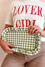 J.HOFFMAN'S Gingham Ruffle Pouch- Green