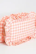 J.HOFFMAN'S Gingham Ruffle Pouch- Peach