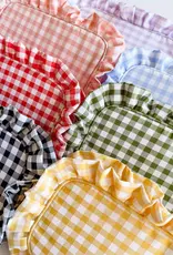 J.HOFFMAN'S Gingham Ruffle Pouch- Peach