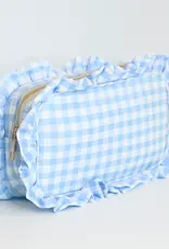 J.HOFFMAN'S Gingham Ruffle Pouch- Light Blue