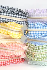 J.HOFFMAN'S Gingham Ruffle Pouch- Light Blue