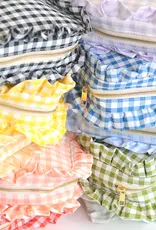 J.HOFFMAN'S Gingham Ruffle Pouch- Light Blue