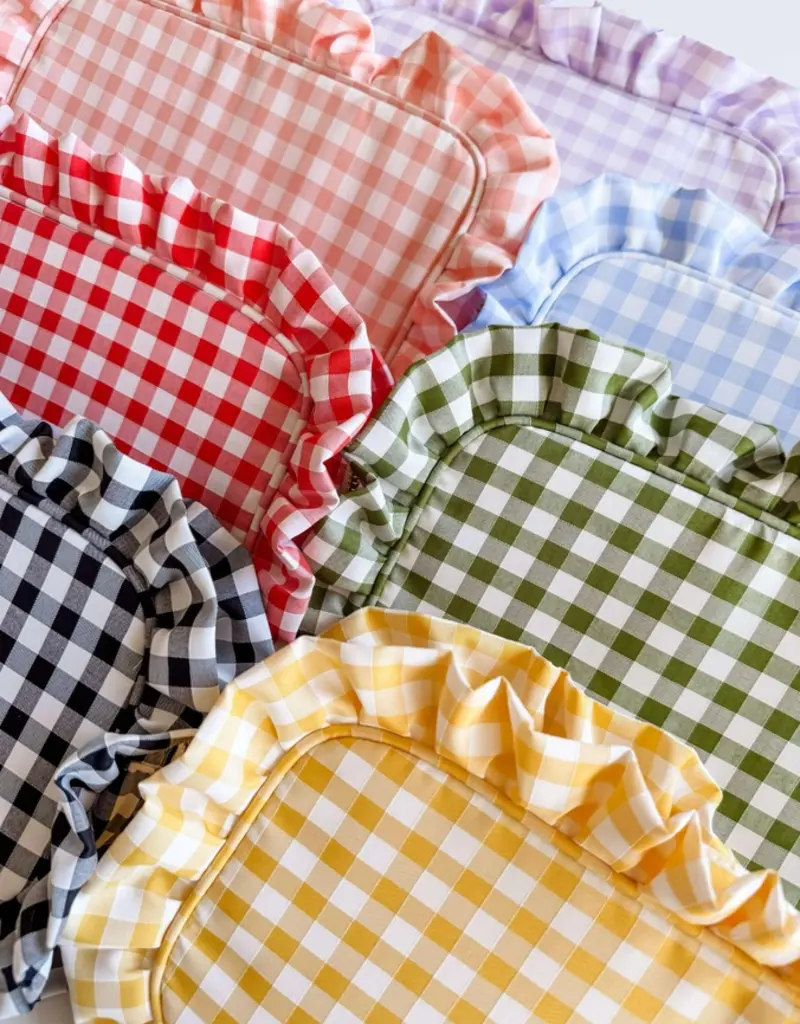 J.HOFFMAN'S Gingham Ruffle Pouch- Black