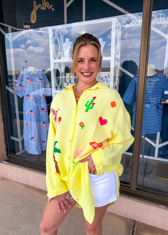 J.HOFFMAN'S Dockside Top in Yellow ONE SIZE