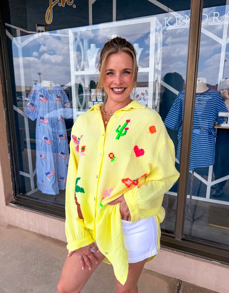 J.HOFFMAN'S Dockside Top in Yellow ONE SIZE