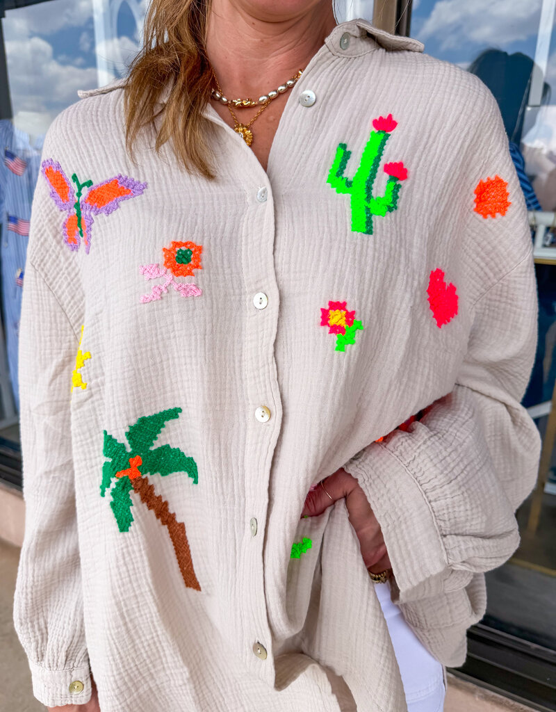 J.HOFFMAN'S Dockside Top in Beige ONE SIZE