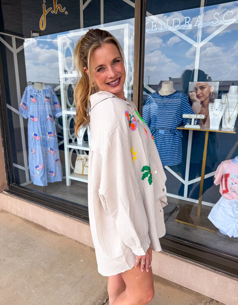 J.HOFFMAN'S Dockside Top in Beige ONE SIZE