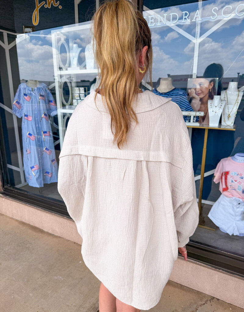 J.HOFFMAN'S Dockside Top in Beige ONE SIZE