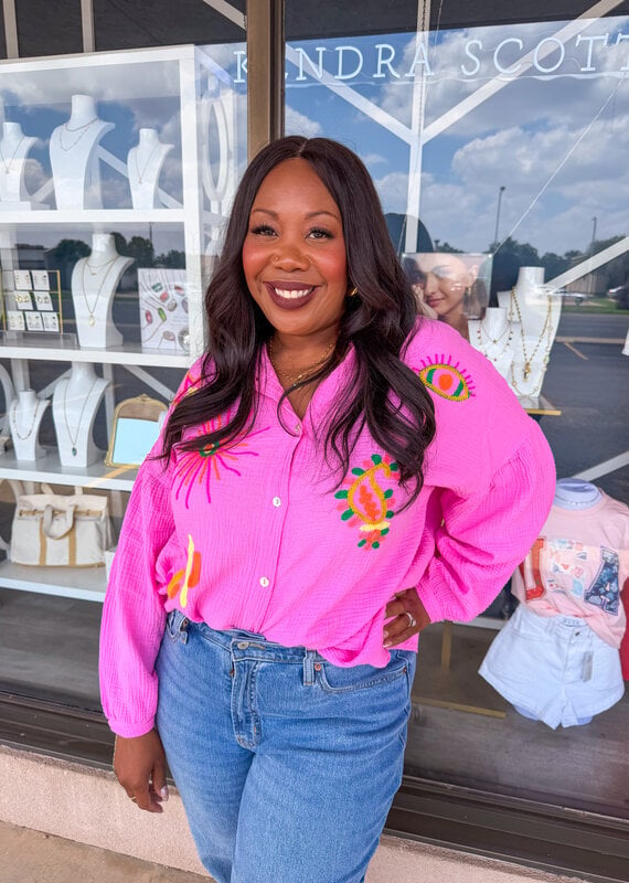 J.HOFFMAN'S Boardwalk Top in Pink ONE SIZE