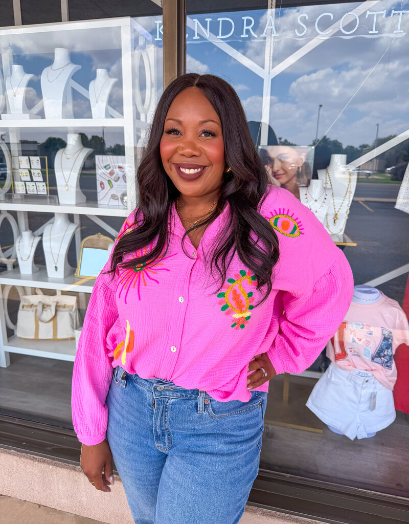 J.HOFFMAN'S Boardwalk Top in Pink ONE SIZE