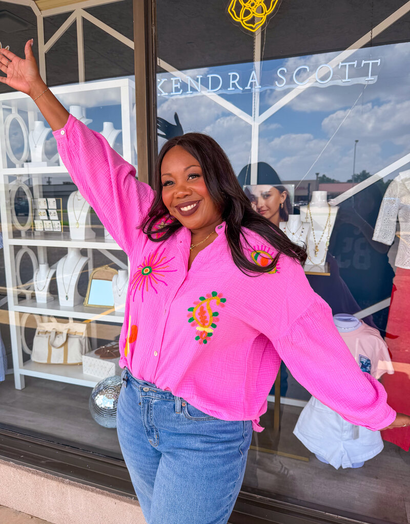 J.HOFFMAN'S Boardwalk Top in Pink ONE SIZE