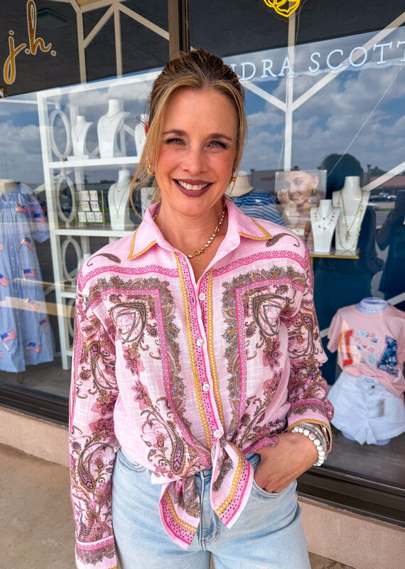 J.HOFFMAN'S Paisley Top in Pink