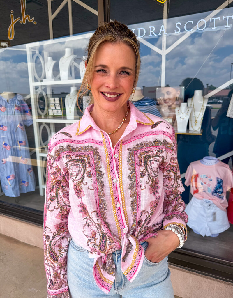 J.HOFFMAN'S Paisley Top in Pink