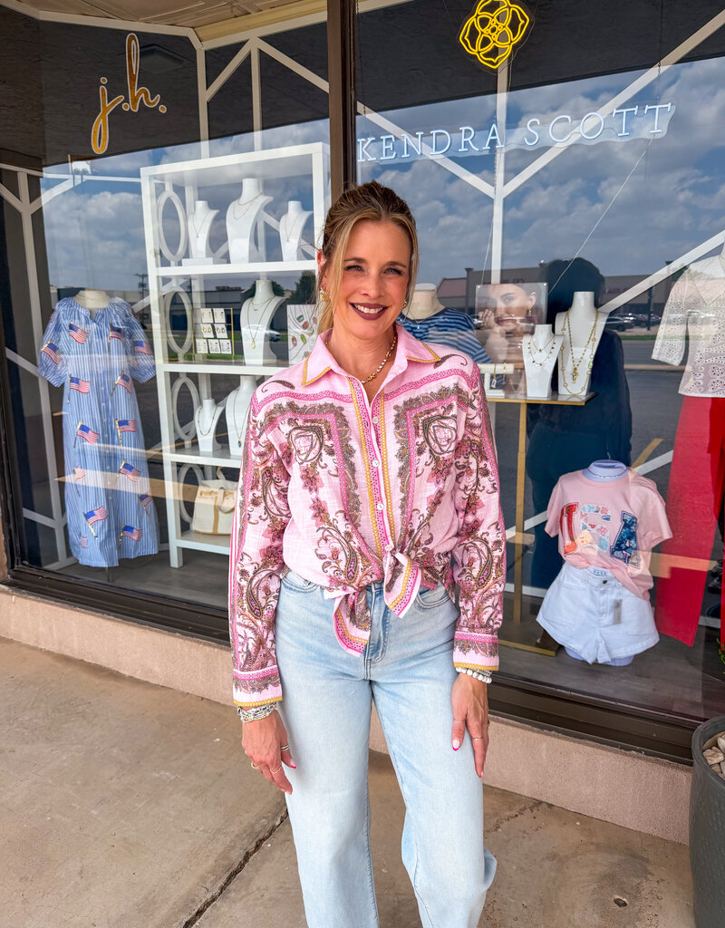 J.HOFFMAN'S Paisley Top in Pink