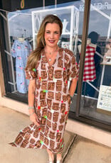 J.HOFFMAN'S Tahiti Tiki Dress- Brown