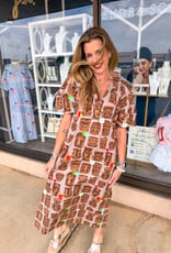J.HOFFMAN'S Tahiti Tiki Dress- Brown