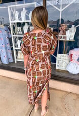 J.HOFFMAN'S Tahiti Tiki Dress- Brown