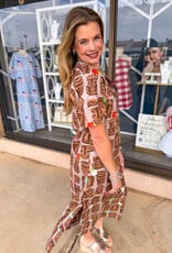 J.HOFFMAN'S Tahiti Tiki Dress- Brown