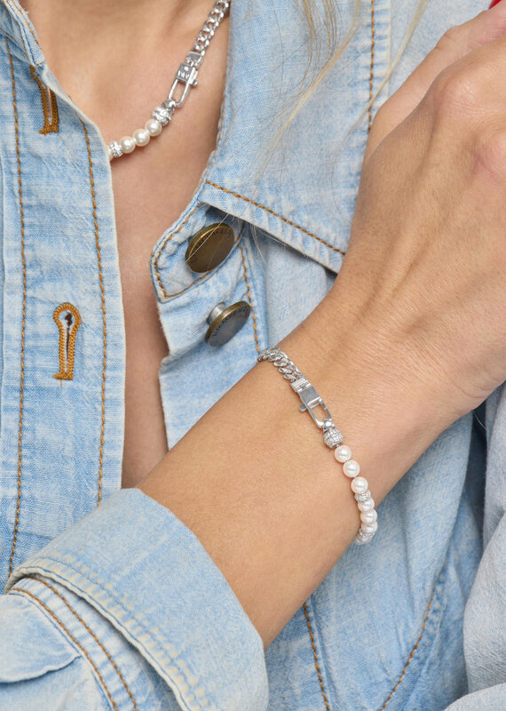 J.HOFFMAN'S Julian Loves Pearls Bracelet in Silver