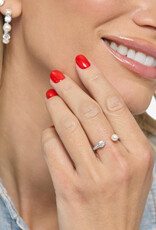 J.HOFFMAN'S Perfect Pearl Open Ring in Silver