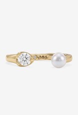 J.HOFFMAN'S Perfect Pearl Open Ring in Gold