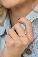 J.HOFFMAN'S Perfect Pearl Open Ring in Gold