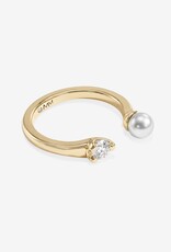 J.HOFFMAN'S Perfect Pearl Open Ring in Gold