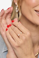 J.HOFFMAN'S Perfect Pearl Open Ring in Gold
