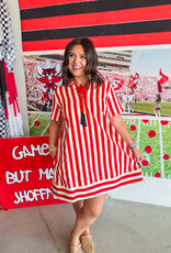 J.HOFFMAN'S Stripe Zone Dress- Red