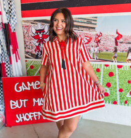 J.HOFFMAN'S Stripe Zone Dress- Red