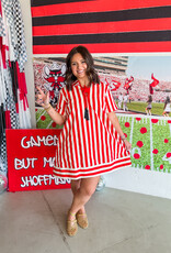 J.HOFFMAN'S Stripe Zone Dress- Red