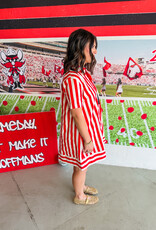 J.HOFFMAN'S Stripe Zone Dress- Red