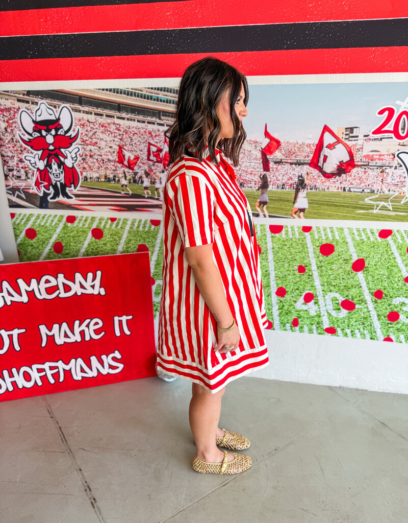J.HOFFMAN'S Stripe Zone Dress- Red