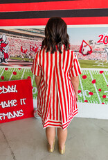 J.HOFFMAN'S Stripe Zone Dress- Red