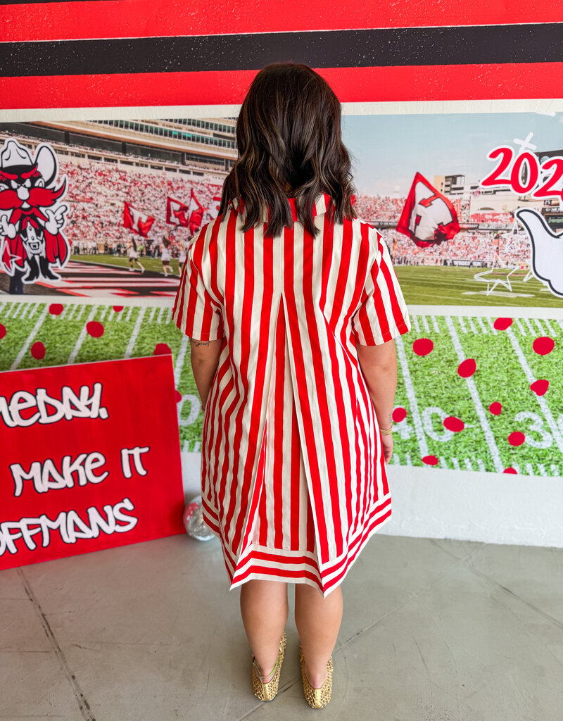 J.HOFFMAN'S Stripe Zone Dress- Red