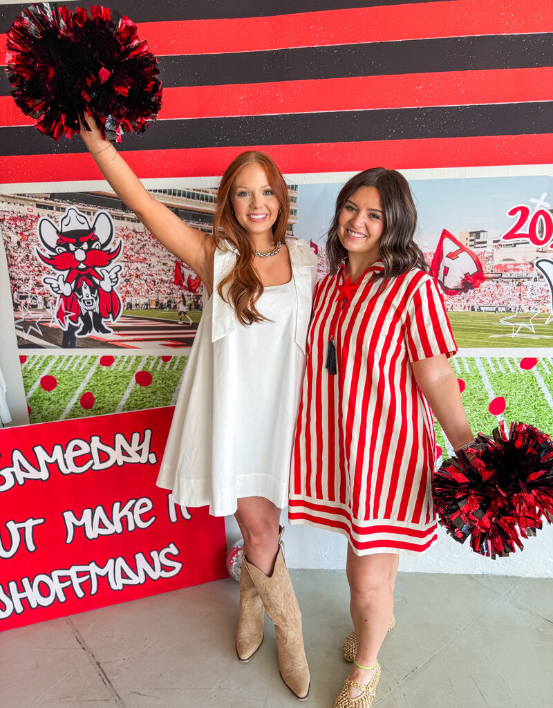 J.HOFFMAN'S Stripe Zone Dress- Red