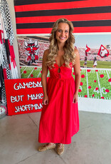 J.HOFFMAN'S Emma Midi Dress- Red